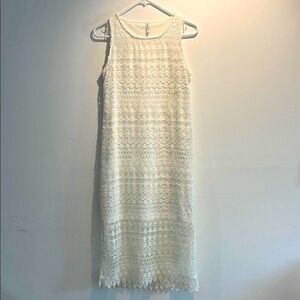 Stradivarius White Midi Sleeveless Dress